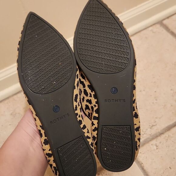 Rothy's "The Point" Leopard-Print Ballet Flats w/ Pointy Toes Size 9 - Picture 6 of 8